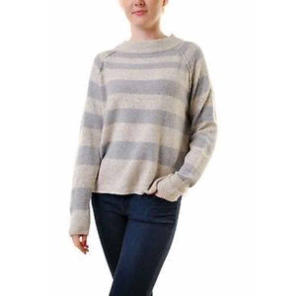 Free People Striped Crew Neck Sweater